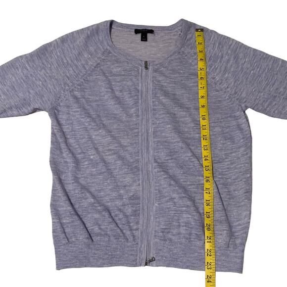 Women's J. CREW Size S Dual Zip Front Linen Blend Cardigan Sweater Lightweight - Picture 5 of 8